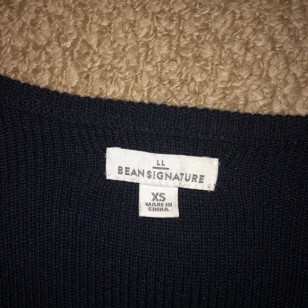 NWOT LL Bean striped v neck‎ sweater - Picture 5 of 6